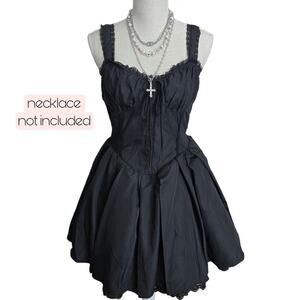 SHEIN Black Flared Baby Doll Dress Women's Sz Large